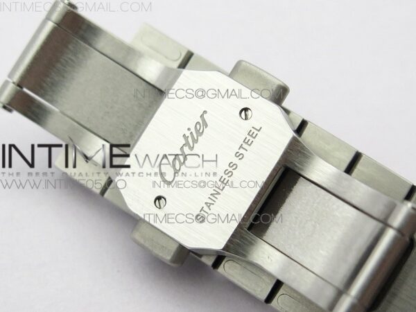 Santos de Cartier 35mm 2018 RXW 1:1 Best Edition White Dial on SS SmartLinks Bracelet MIYOTA 9015 - Image 12