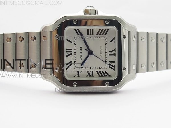 Santos de Cartier 35mm 2018 RXW 1:1 Best Edition White Dial on SS SmartLinks Bracelet MIYOTA 9015 - Image 3