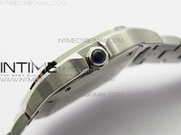 Santos de Cartier 35mm 2018 RXW 1:1 Best Edition White Dial on SS SmartLinks Bracelet MIYOTA 9015 - Image 8