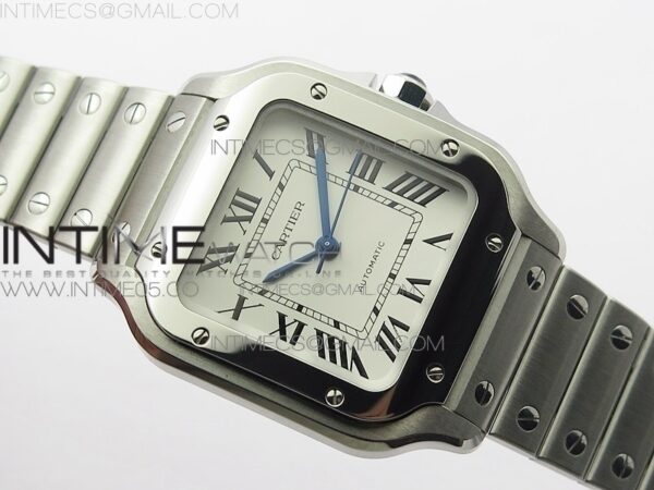 Santos de Cartier 35mm 2018 RXW 1:1 Best Edition White Dial on SS SmartLinks Bracelet MIYOTA 9015 - Image 2