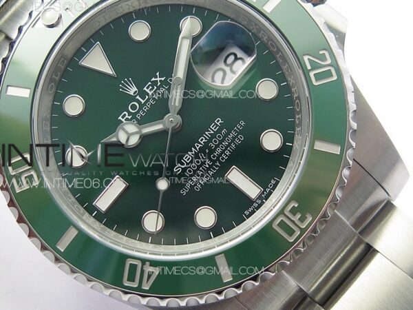 Submariner Hulk 116610 LV Green Ceramic Clean Factory 904L 1:1 Best Edition on SS Bracelet VR3135 - Image 4