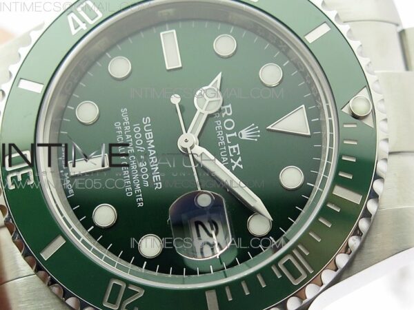 Submariner 116610 LV Green Ceramic ZRF 1:1 Best Edition on SS Bracelet VR3135 (CF Bezel) - Image 8