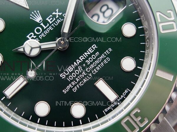 Submariner 116610 LV Green Ceramic ZRF 1:1 Best Edition on SS Bracelet VR3135 (CF Bezel) - Image 7