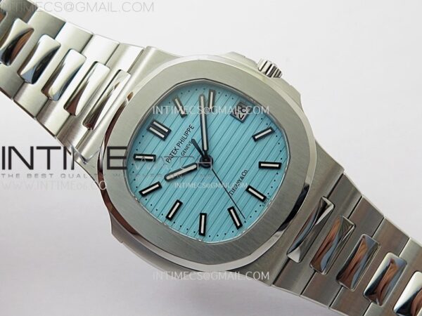 Nautilus 5711/1A-018 PPF 1:1 Best Edition Tiffany Blue Textured Dial on SS Bracelet Super Clone 26-330 V5 - Image 3