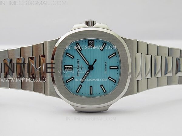 Nautilus 5711/1A-018 PPF 1:1 Best Edition Tiffany Blue Textured Dial on SS Bracelet Super Clone 26-330 V5 - Image 2