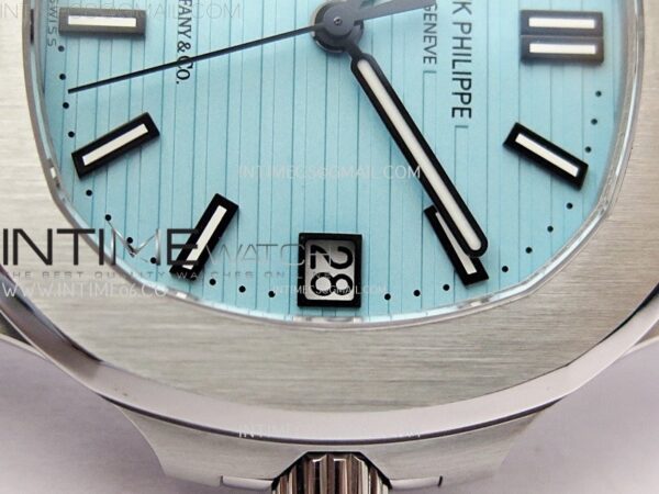 Nautilus 5711/1A-018 PPF 1:1 Best Edition Tiffany Blue Textured Dial on SS Bracelet Super Clone 26-330 V5 - Image 6