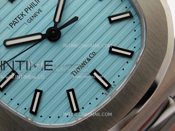 Nautilus 5711/1A-018 PPF 1:1 Best Edition Tiffany Blue Textured Dial on SS Bracelet Super Clone 26-330 V5 - Image 5