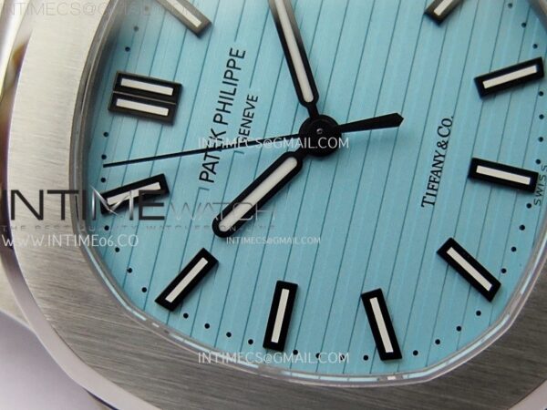 Nautilus 5711/1A-018 PPF 1:1 Best Edition Tiffany Blue Textured Dial on SS Bracelet Super Clone 26-330 V5 - Image 4