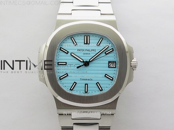 Nautilus 5711/1A-018 PPF 1:1 Best Edition Tiffany Blue Textured Dial on SS Bracelet Super Clone 26-330 V5
