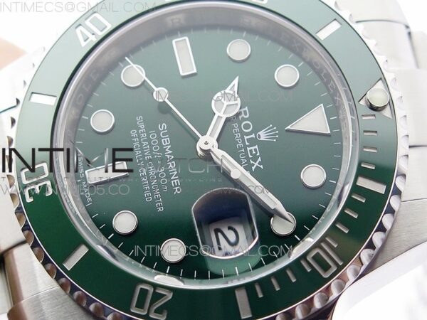 SUBMARINER 116610 LV GREEN CERAMIC 904L SS CASE ZF 1:1 BEST EDITION GREEN DIAL ON 904L SS BRACELET VR3135 - Image 3