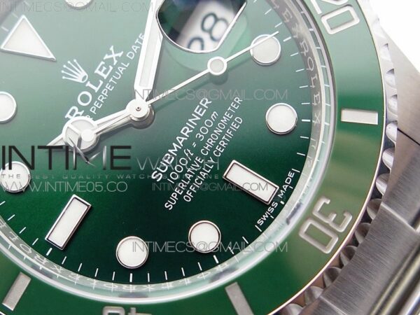 SUBMARINER 116610 LV GREEN CERAMIC 904L SS CASE ZF 1:1 BEST EDITION GREEN DIAL ON 904L SS BRACELET VR3135 - Image 9