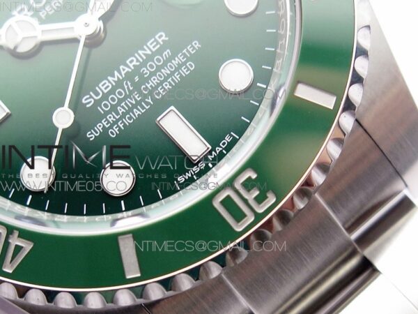 SUBMARINER 116610 LV GREEN CERAMIC 904L SS CASE ZF 1:1 BEST EDITION GREEN DIAL ON 904L SS BRACELET VR3135 - Image 8