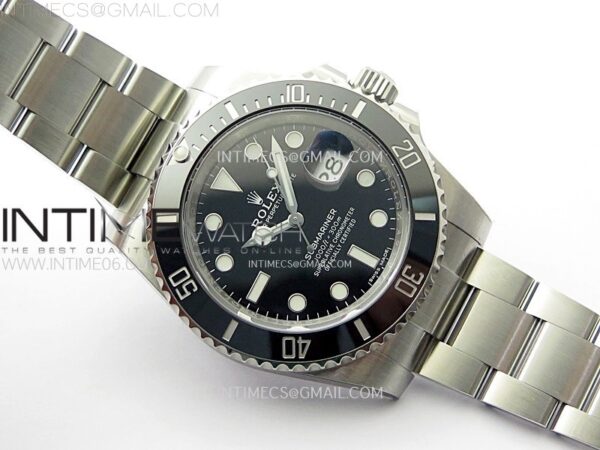 SUBMARINER 40MM 116610 LN BLACK CERAMIC 904L STEEL AR+F 1:1 BEST EDITION BLACK DIAL ON 904L SS BRACELET VR3135 - Image 3