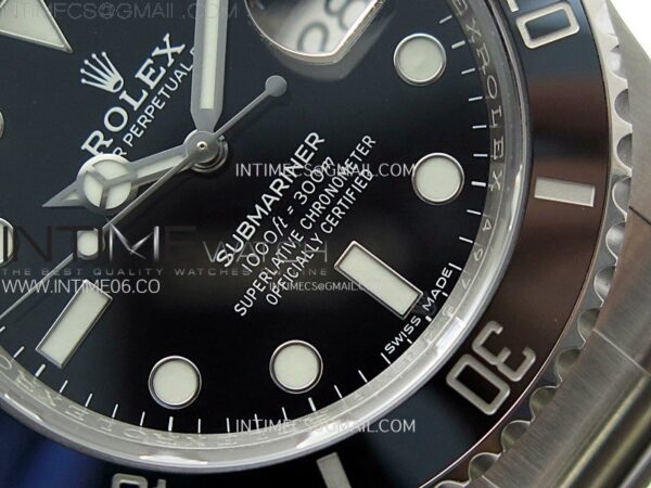 SUBMARINER 40MM 116610 LN BLACK CERAMIC 904L STEEL AR+F 1:1 BEST EDITION BLACK DIAL ON 904L SS BRACELET VR3135 - Image 6