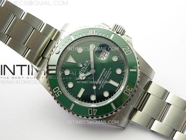 SUBMARINER 40MM 116610 LV GREEN CERAMIC 904L STEEL AR+F 1:1 BEST EDITION GREEN DIAL ON 904L SS BRACELET VR3135 - Image 2