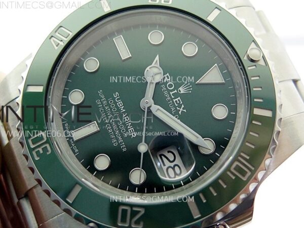 SUBMARINER 40MM 116610 LV GREEN CERAMIC 904L STEEL AR+F 1:1 BEST EDITION GREEN DIAL ON 904L SS BRACELET VR3135 - Image 3