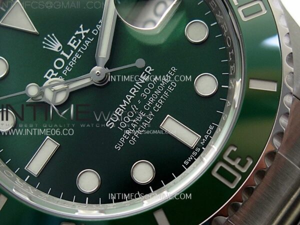 SUBMARINER 40MM 116610 LV GREEN CERAMIC 904L STEEL AR+F 1:1 BEST EDITION GREEN DIAL ON 904L SS BRACELET VR3135 - Image 5