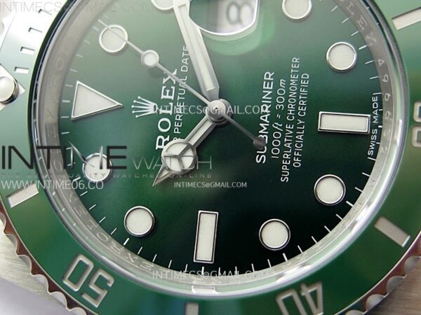 SUBMARINER 40MM 116610 LV GREEN CERAMIC 904L STEEL AR+F 1:1 BEST EDITION GREEN DIAL ON 904L SS BRACELET VR3135 - Image 10