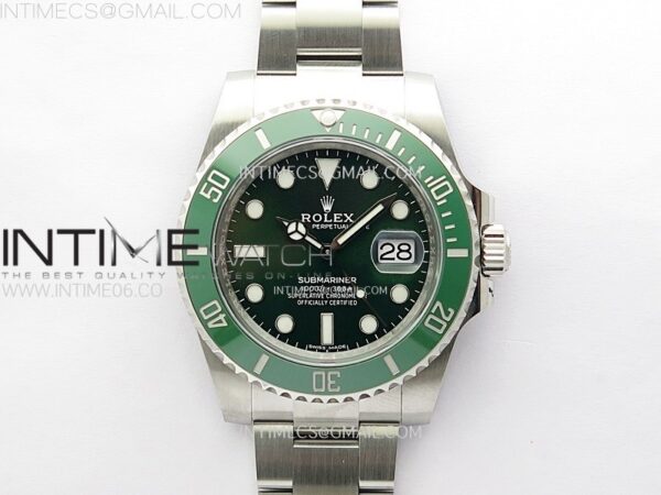 SUBMARINER 40MM 116610 LV GREEN CERAMIC 904L STEEL AR+F 1:1 BEST EDITION GREEN DIAL ON 904L SS BRACELET VR3135