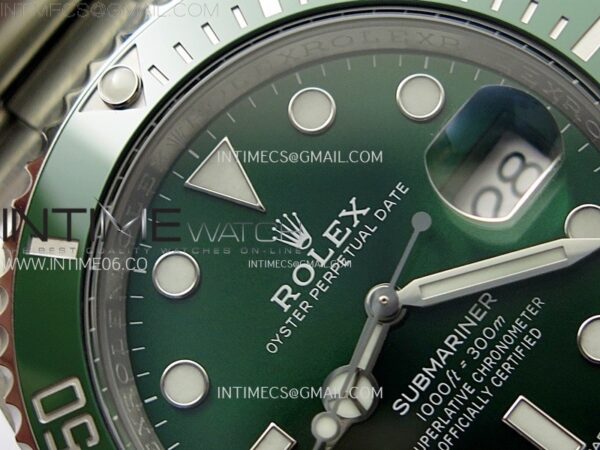 SUBMARINER 40MM 116610 LV GREEN CERAMIC 904L STEEL AR+F 1:1 BEST EDITION GREEN DIAL ON 904L SS BRACELET VR3135 - Image 9
