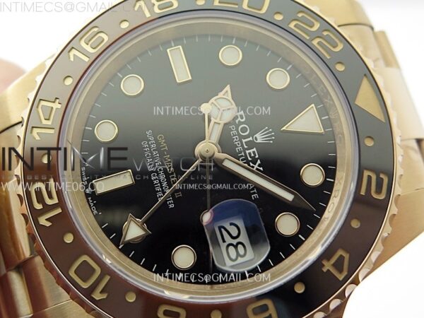 GMT-Master II Rootbeer 126715 CHNR Clean Factory 1:1 Best Edition on Black Dial RG Bracelet VR3285 CHS - Image 4