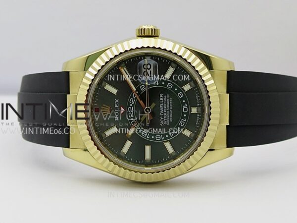 Sky-Dweller 336238 Gain Weight YG ZF 1:1 Best Edition Mint Green Dial on Oysterflex Rubber Strap Asian 2824 - Image 2