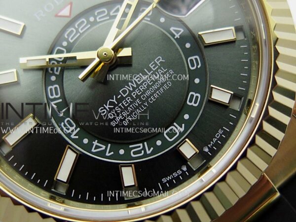 Sky-Dweller 336238 Gain Weight YG ZF 1:1 Best Edition Mint Green Dial on Oysterflex Rubber Strap Asian 2824 - Image 5