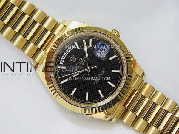 Day Date 40 YG 228238 Clean Factory 1:1 Best Edition Black Dial Stick Marker on President Bracelet VR3255 V3 - Image 2
