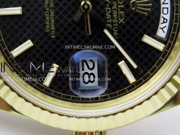 Day Date 40 YG 228238 Clean Factory 1:1 Best Edition Black Dial Stick Marker on President Bracelet VR3255 V3 - Image 5