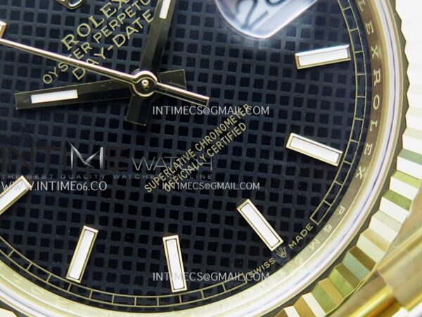 Day Date 40 YG 228238 Clean Factory 1:1 Best Edition Black Dial Stick Marker on President Bracelet VR3255 V3 - Image 6