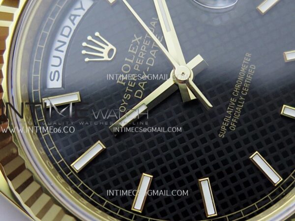 Day Date 40 YG 228238 Clean Factory 1:1 Best Edition Black Dial Stick Marker on President Bracelet VR3255 V3 - Image 7