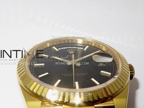 Day Date 40 YG 228238 Clean Factory 1:1 Best Edition Black Dial Stick Marker on President Bracelet VR3255 V3 - Image 9