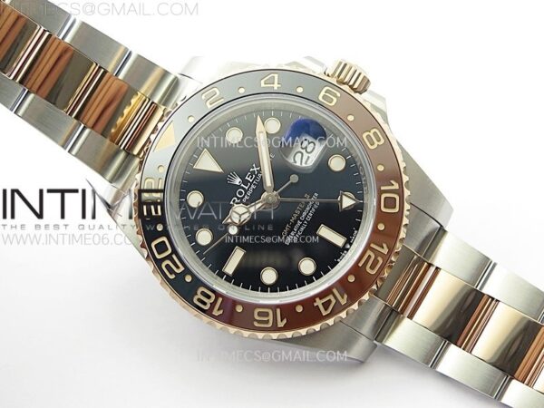 GMT-Master II Rootbeer 126711 CHNR Clean Factory 1:1 Best Edition Black Dial on SS/RG Bracelet VR3285 CHS - Image 2