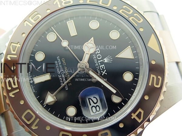 GMT-Master II Rootbeer 126711 CHNR Clean Factory 1:1 Best Edition Black Dial on SS/RG Bracelet VR3285 CHS - Image 4
