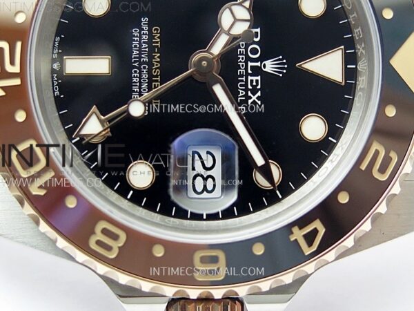 GMT-Master II Rootbeer 126711 CHNR Clean Factory 1:1 Best Edition Black Dial on SS/RG Bracelet VR3285 CHS - Image 5