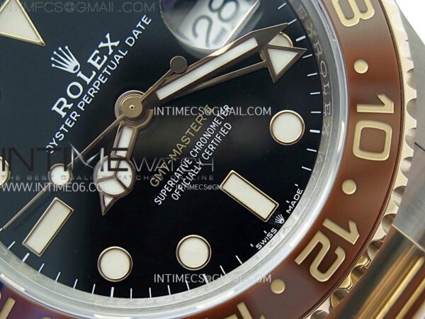 GMT-Master II Rootbeer 126711 CHNR Clean Factory 1:1 Best Edition Black Dial on SS/RG Bracelet VR3285 CHS - Image 6