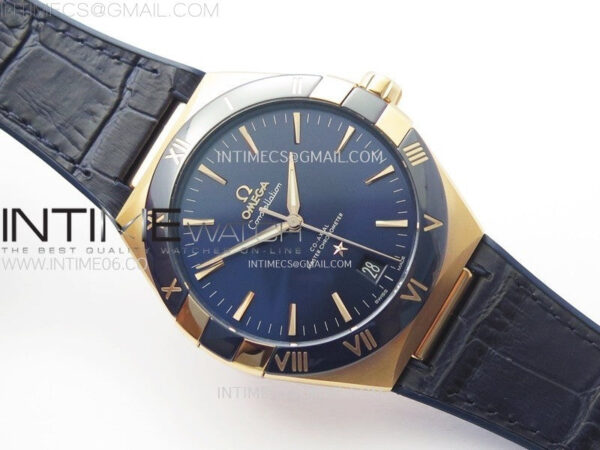 Constellation 41mm Blue Ceramic Bezel RG VSF 1:1 Best Edition Blue Dial on Blue Gummy Strap A8900 - Image 2