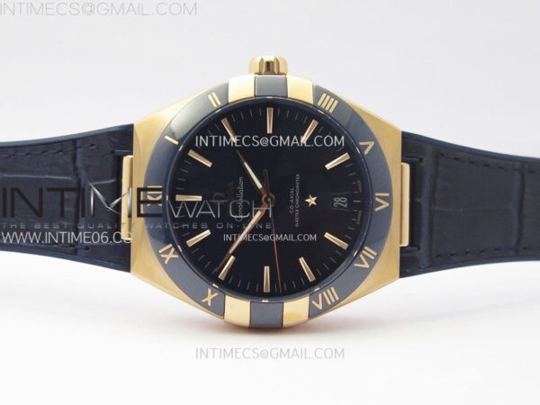 Constellation 41mm Blue Ceramic Bezel RG VSF 1:1 Best Edition Blue Dial on Blue Gummy Strap A8900 - Image 3