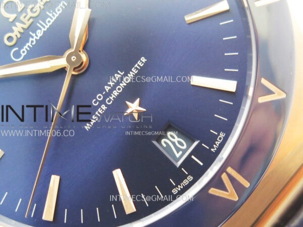 Constellation 41mm Blue Ceramic Bezel RG VSF 1:1 Best Edition Blue Dial on Blue Gummy Strap A8900 - Image 5