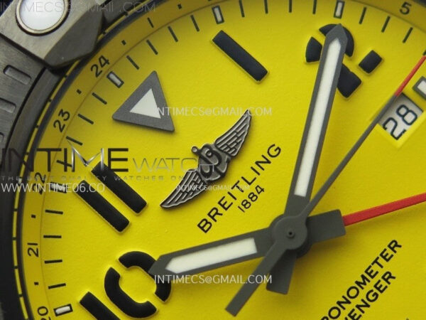 AVENGER V32395 45mm Ti DLC 1:1 Best Edition Yellow Dial on Nylon Strap A2824 - Image 8