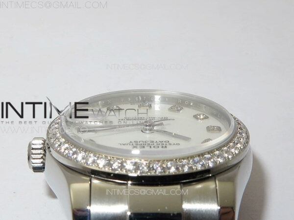 DateJust 31mm 72610 SS Crystals Bezel APSF Best Edition White MOP Dial Crystals Markers on Oyster Bracelet A2824 - Image 10