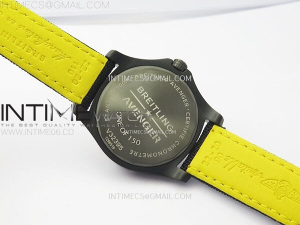 AVENGER V32395 45mm Ti DLC 1:1 Best Edition Yellow Dial on Nylon Strap A2824 - Image 14