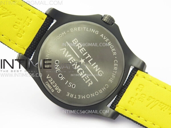 AVENGER V32395 45mm Ti DLC 1:1 Best Edition Yellow Dial on Nylon Strap A2824 - Image 15