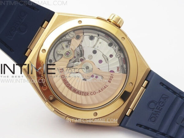 Constellation 41mm Blue Ceramic Bezel RG VSF 1:1 Best Edition Blue Dial on Blue Gummy Strap A8900 - Image 20