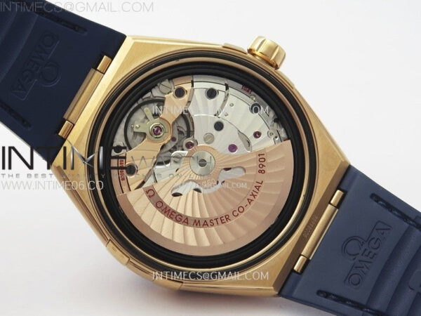Constellation 41mm Blue Ceramic Bezel RG VSF 1:1 Best Edition Blue Dial on Blue Gummy Strap A8900 - Image 21