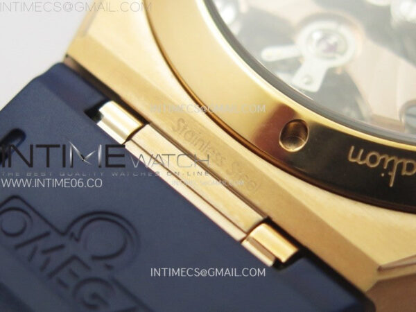 Constellation 41mm Blue Ceramic Bezel RG VSF 1:1 Best Edition Blue Dial on Blue Gummy Strap A8900 - Image 25
