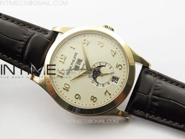 Annual Calendar Moonphase 5396 RG PPF 1:1 Best Edition Champagne Dial on Brown Leather Strap PPF324 - Image 2