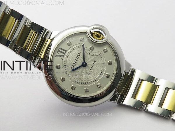 Ballon Bleu 33mm SS/YG K3F 1:1 Best Edition White Textured Dia Markers Dial on SS Bracelet A076 - Image 2