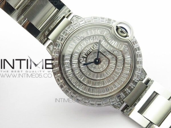 Ballon Bleu T Crystal 36mm SS Full Paved Crystal Dial on SS Bracelet Ronda quartz - Image 2