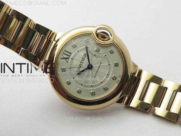 Ballon Bleu 33mm RG K3F 1:1 Best Edition White Textured Dia Markers Dial on SS Bracelet A076 - Image 2